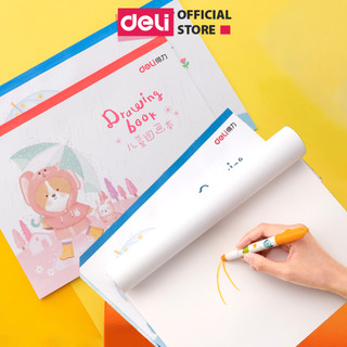 Vở vẽ sổ tô màu học sinh deli 20 tờ chống lóa mắt - giấy khổ a4 80gsm khổ b5 70gsm - 1 quyển
