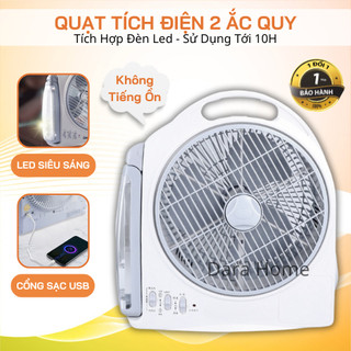 Quạt tích điện dạng hộp có đèn ac&dc 12 inch và cổng sạc usb có thể sử dụng đến 10 giờ x438