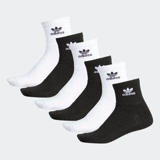 Set 5 đôi tất Adidas cổ trung nam nữ cotton lót lông siêu êm, Tất thể thao Das cổ trung