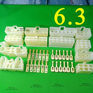 Bộ giắc nguồn cos 6.3 dùng cho ô tô - xe máy loại 6 chân nguồn (nhiều lựa chọn)