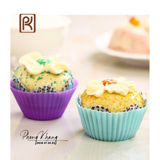 Combo 10 khuôn silicon Phong Khang làm bánh cupcake hình tròn 7cm