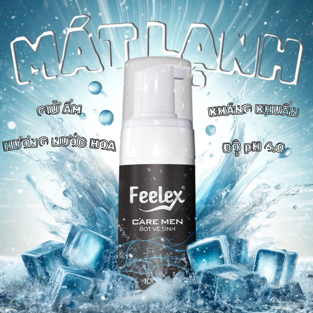 Combo 2 lọ Bọt vệ sinh nam giới Feelex Care Men dung dịch vệ sinh tạo bọt nhiều mùi hương 100ml
