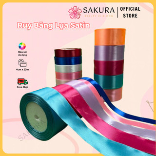 Ruy băng lụa satin 23m gói hoa, gói quà, ruy băng làm hoa, thắt nơ