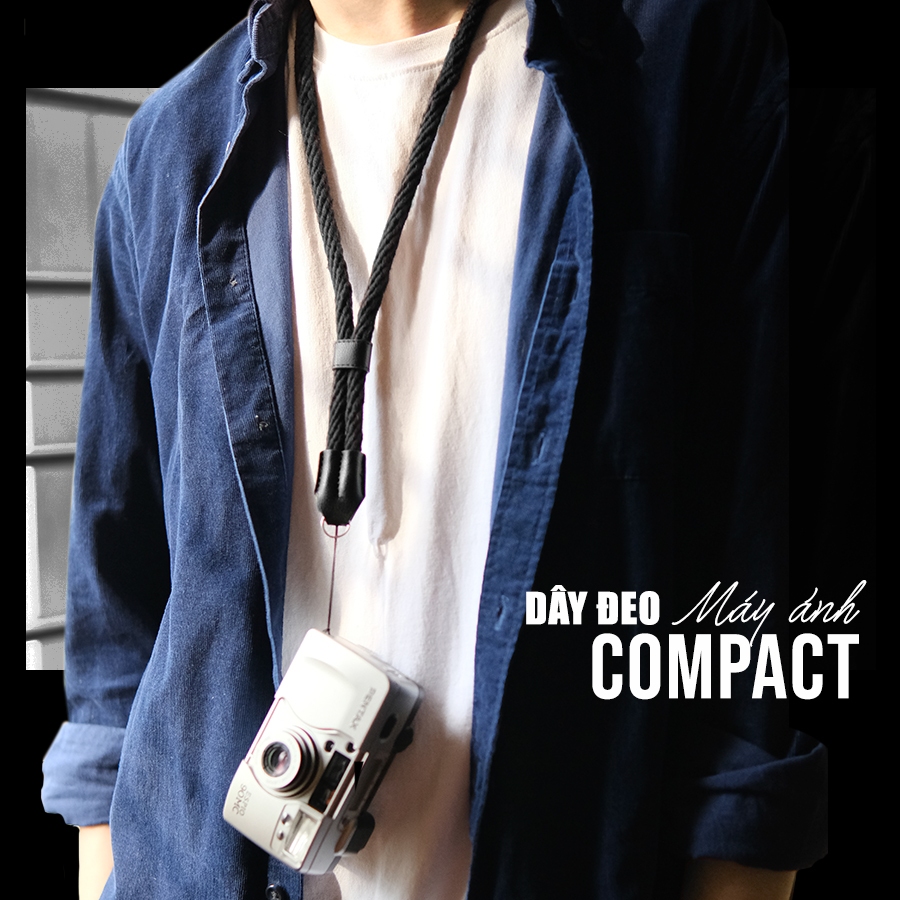 Dây đeo cotton tròn 1 bên (2 màu) - Dành cho máy ảnh sony ZV, Canon IXUS, Casio, các dòng máy pns, k