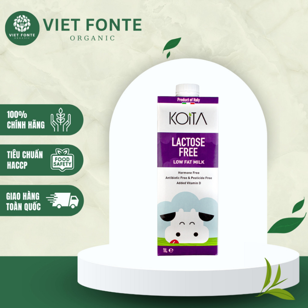 Sữa bò Lactose Free Koita 1 lít – 200ml Chính Hãng
