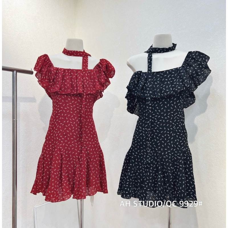 HYERI - Váy Voan Hoa Nhí Kiểu + Kèm Dây Buộc