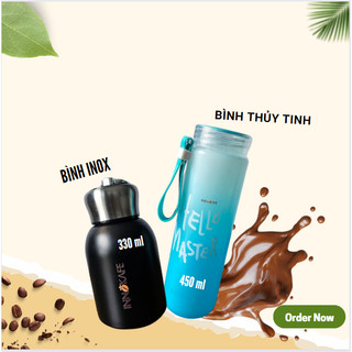 Bình giữ nhiệt dung tích 330ml, Bình thủy tinh dung tích 450ml