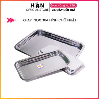  Khay inox 304 hình chữ nhật đựng dụng cụ y tế spa thẩm mỹ viện 