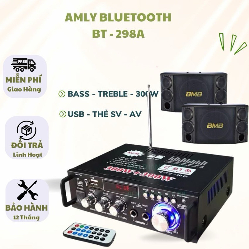 Thanh lí duy nhất 1 chiếc Ampli Mini Loa Amly Bluetooth KAW  300W Cao Cấp Loại Tốt Amply Hát Karaoke Gia Đình Xe Ô Tô