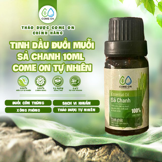 TInh dầu đuổi muỗi khử mùi hương sả chanh Come On 10ml, tinh dầu xông phòng, giải cảm, làm sạch da, hết mụn