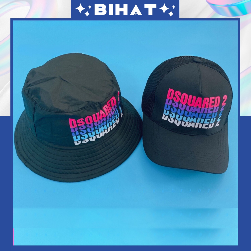 Mũ Lưỡi Trai Phối Lưới DSQUARED2 Khoá Nút Thời Trang Nam Nữ, Mũ đôi mũ bucket Dsquared2  MU97