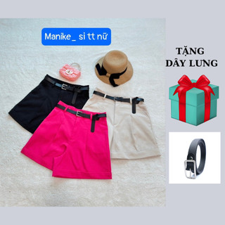 Quần Short Lửng Nữ Manike Gập Gấu Lưng Cạp Cao Kiểu Quần Đùi Nữ Bigsize