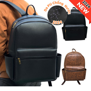 Balo da PU đi học nam nữ chất liệu da PU chống nước balo da nữ basic thời trang Hàn Quốc BL14