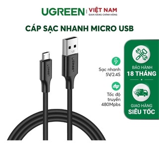 Cáp sạc dữ liệu micro usb 2.0 nickel dài 0.25m, 0.5m, 1m, 2m, 3m ugreen us289 cao cấp