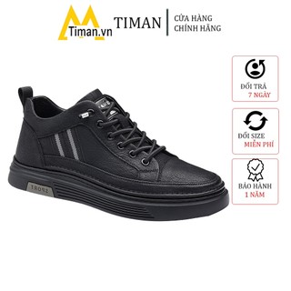 Giày thể thao nam sneaker thời trang chất liệu da màu đen đế cao cấp đẹp bảo hành 1 năm RK30 TIMAN