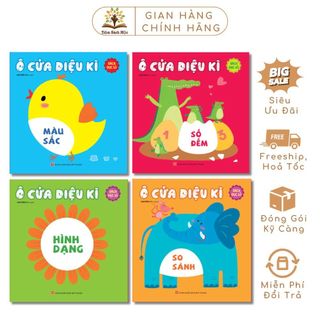 Sách : combo hộp 4 cuốn ô cửa diệu kì - sách đục lỗ dành cho trẻ