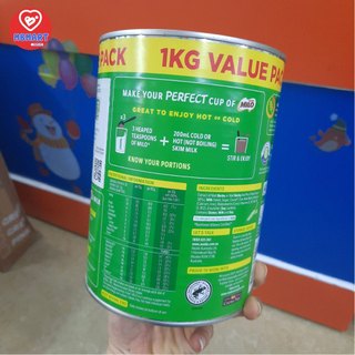 Sữa bột Milo Úc 1kg hỗ trợ tăng chiều cao cho bé từ 2 tuổi, người lớn