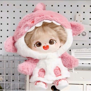 Áo hoodie cá mập hồng đáng yêu cho doll 20cm