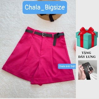 Quần đùi bigsize chala cạp cao chất kaki ép 2 lớp dáng short bigsize nữ