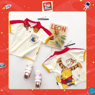 Áo cotton in hình gấu Pooh 2 mặt cho bé trai & gái (N00764)