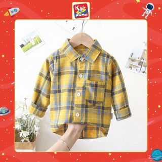 Áo sơ mi caro nhiều màu cho bé trai (Cao 80-120cm, nặng 8-22kg) N00920