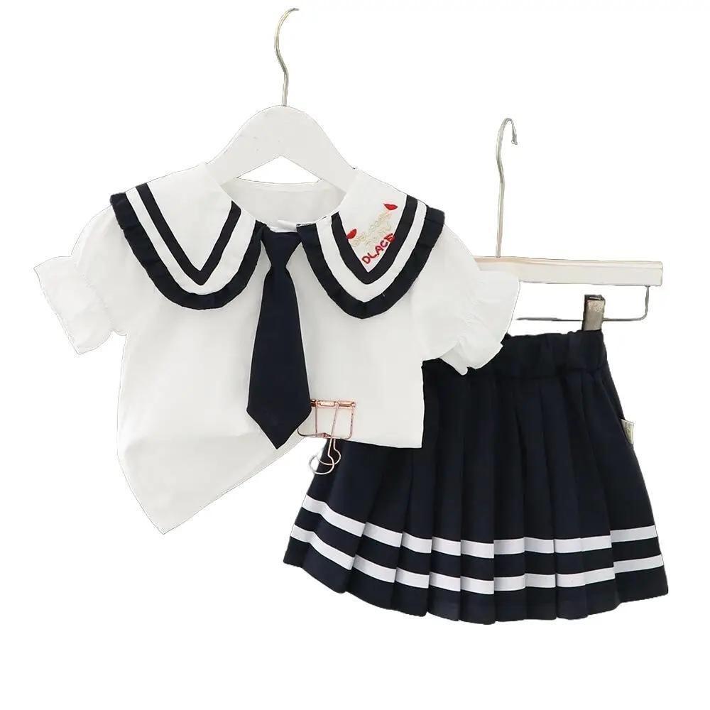 bộ chân váy + áo  bé gái hình bup bê 2 màu Cho Bé