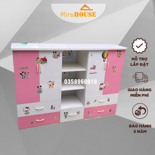Tủ Nhựa Đài Loan Trẻ Em - nội thất MIRA HOUSE - Tủ quần áo Cao 1m24 dài 1m65 sâu 40cm