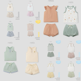 Bộ Ba Lỗ Nous Đủ Mẫu chất liệu petit, air, doux (Size từ 6-9 đến 24-36 Tháng)