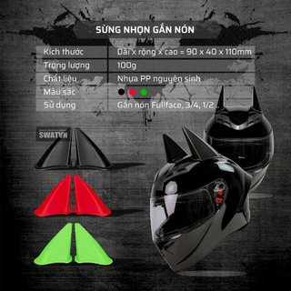 SẢN PHẨM CHỈ CÓ SỪNG, KHÔNG CÓ NÓN - Sừng batman gắn nón đa dạng kiểu ( xanh lá, đen , đỏ)