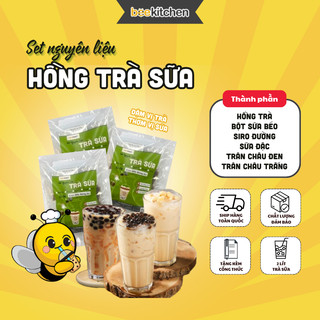Set nguyên liệu pha Hồng Trà Sữa full topping Nhà Bee - thành phẩm 5-6 ly đậm vị
