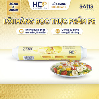Lõi Màng Bọc Thực Phẩm PE SATIS 30cm x 200m Không Chứa Chất Phụ Gia Gây Hại Sức Khỏe Dùng Được Cho Lò Vi Sóng