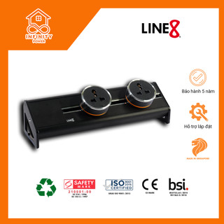 COMBO l Thanh ray Dẫn Điện Model S 300mm l Color l + 2 Ổ Cắm Điện ( Đen hoặc Trắng) l Hàng Chính Hãng