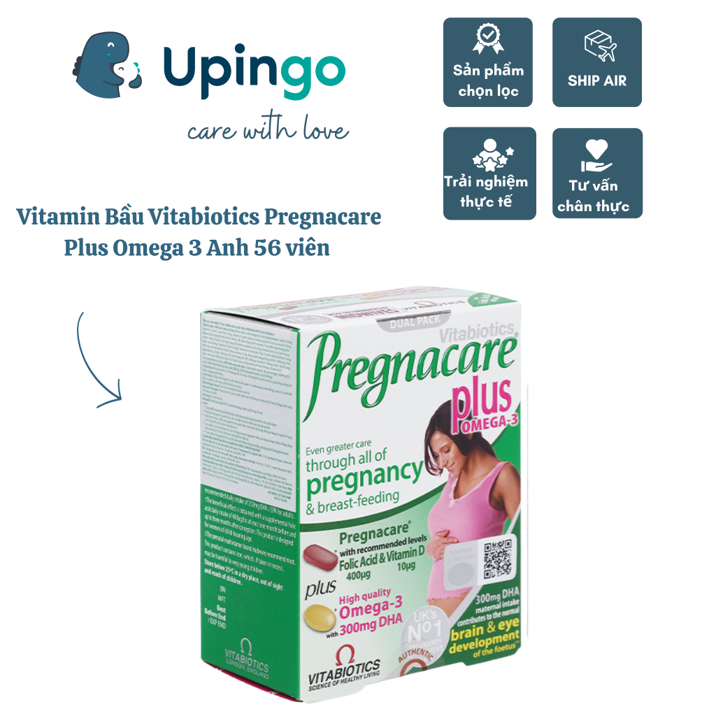 Vitamin Bầu Vitabiotics Pregnacare Plus Omega3 - tăng cường sức khoẻ nâng cao đề kháng