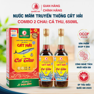 Nước Mắm Cá Thu Cát Hải - Quang Hải 28 Độ Đạm, OCOP 4 Sao, Chai 650ml