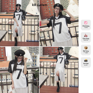 Áo thể thao jersey 7 Đen oversize Kill System Silly Love