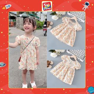 Váy hoa nhí tay cộc cho bé gái mặc xuân hè (N00499)