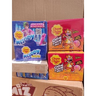 Kẹo mút cây còi thổi hương dâu chupa chups hộp