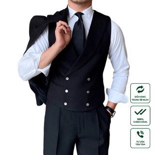 Áo Gile Nam Cao Cấp Harold Alpha 2 Hàng Khuy Thiết Kế Trung Sang Trọng Chống Nhăn, Co Giãn Tốt, Đứng Form