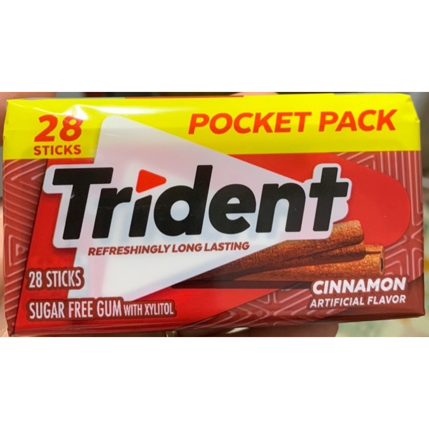  LỐC 9 VỈ - TRIDENT  vị quế  28 thanh vỉ- KẸO CAO SU KHÔNG ĐƯỜNG  thơm miệng không lo sâu răng  