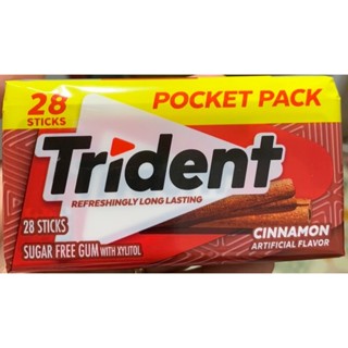 LỐC 9 VỈ - TRIDENT (vị quế) 28 thanh/vỉ- KẸO CAO SU KHÔNG ĐƯỜNG (thơm miệng, không lo sâu răng)