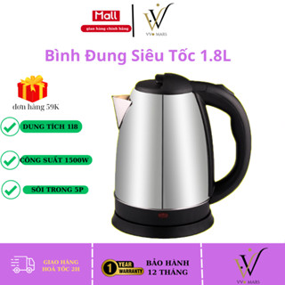 Ấm đun siêu tốc VVMARS, Bình đun nước siêu tốc 1.8L VVMARS A772  - Bảo Hành 1 Năm