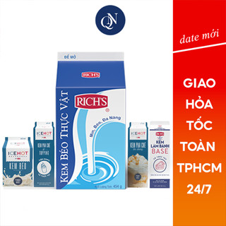 Kem béo thực vật Rich lùn, Icehot hộp 454gr Nguyên liệu pha chế Quang Nhung