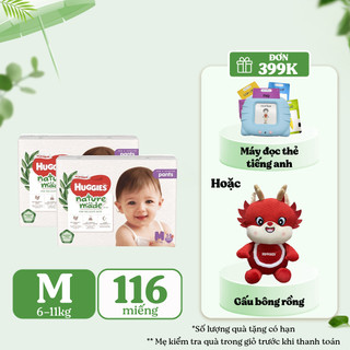 Combo 2 Tã Quần Huggies Platinum Nature Made M58