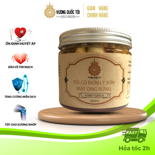 Tỏi cô đơn Lý Sơn ngâm mật ong - Vương Quốc Tỏi ,hộp 400ml, sản phẩm cho sức khoẻ