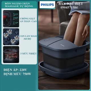 Bồn ngâm chân gấp gọn massage tự động Philips, Chậu ngâm chân mát xa lưu thông dễ ngủ, Chậu ngâm chân massage giữ nhiệt