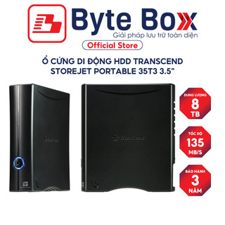 Ổ cứng di động HDD Transcend StoreJet Portable 35T3 3.5" 4TB/8TB 135MB/s Bảo hành 3 năm