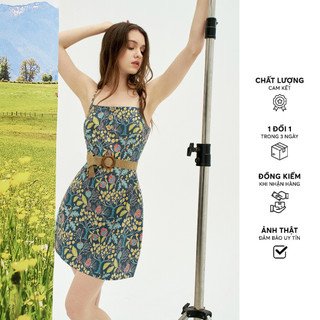Đầm 2 dây thô họa tiết quả lựu kèm belt 411DR6007 ADORE DRESS