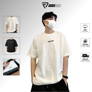 Áo thun nam nữ, áo thun unisex, áo thun from rộng basic logo in nổi phong cách unisex REDUNI