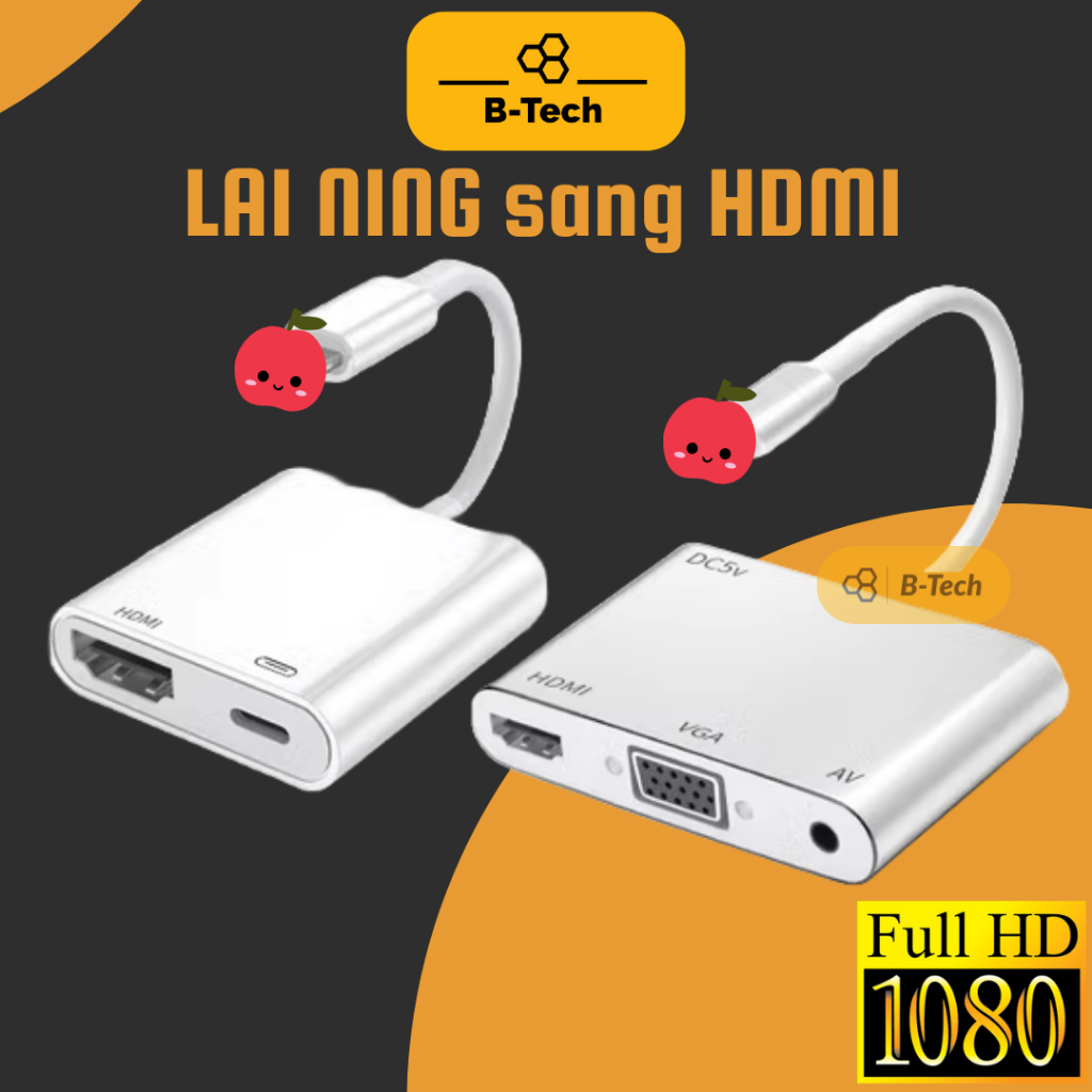 Cáp chuyển đổi IP sang HDMI HDTV sử dụng cho máy chiếu, HDTV, màn hình, phù hợp với các sản phẩm phone pad táo B-Tech