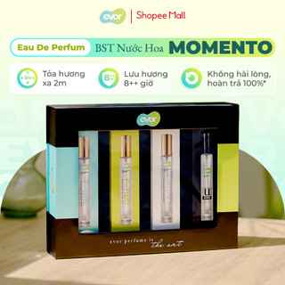 Set 4 Chai Nước Hoa EVOR 10ml - Hộp Quà Tặng Nước Hoa Với 4 Mùi Hương Thanh Lịch, Lưu Hương Lâu